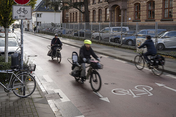 Radfahrende in Aachen