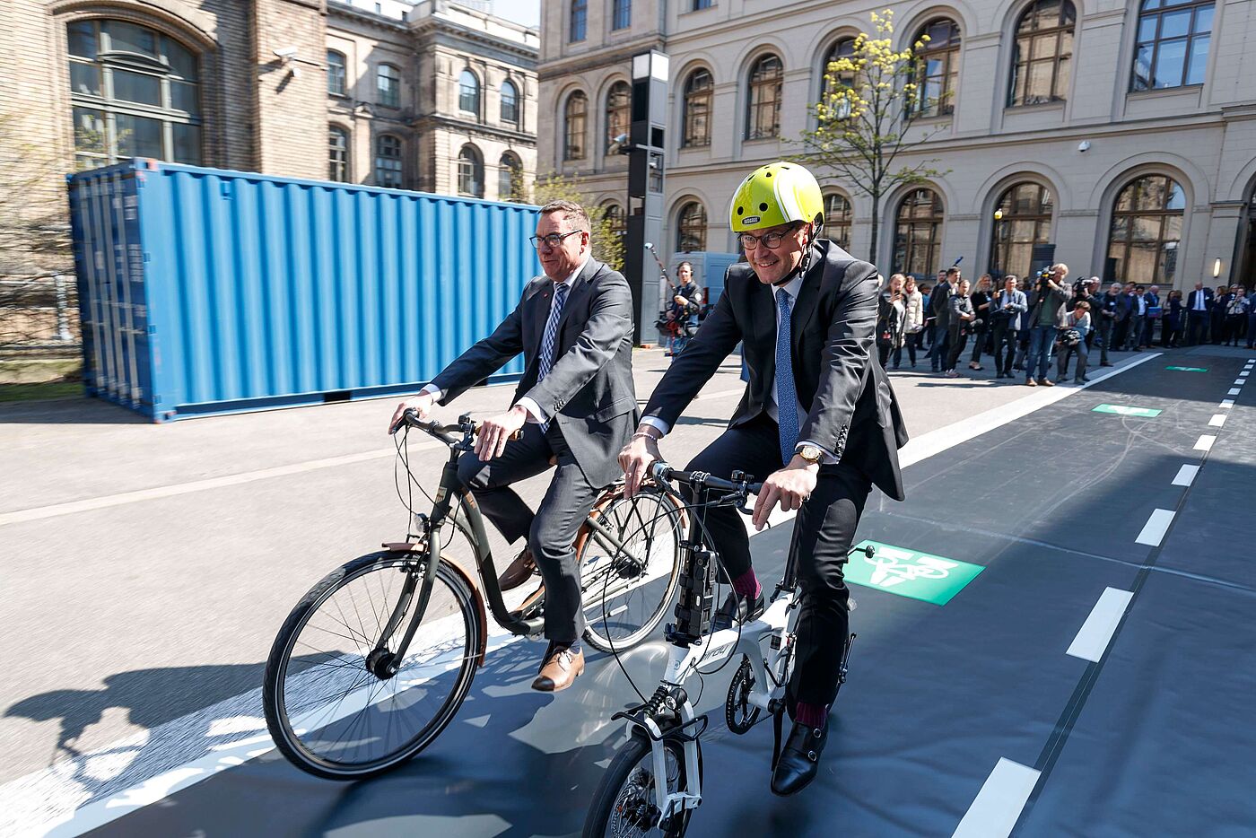Testlauf auf dem Radschnellweg.